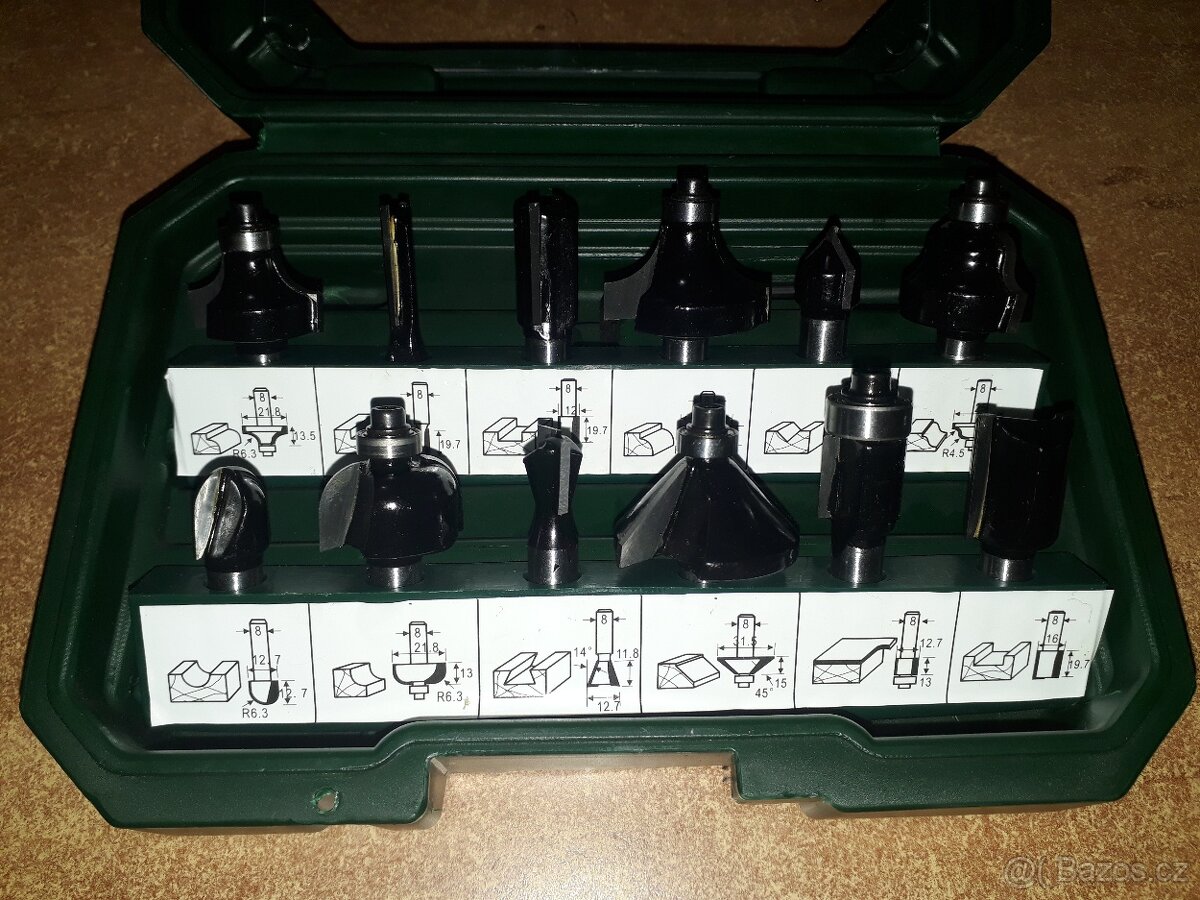 Sada frézovacích bitů pro horní frézy. - 9