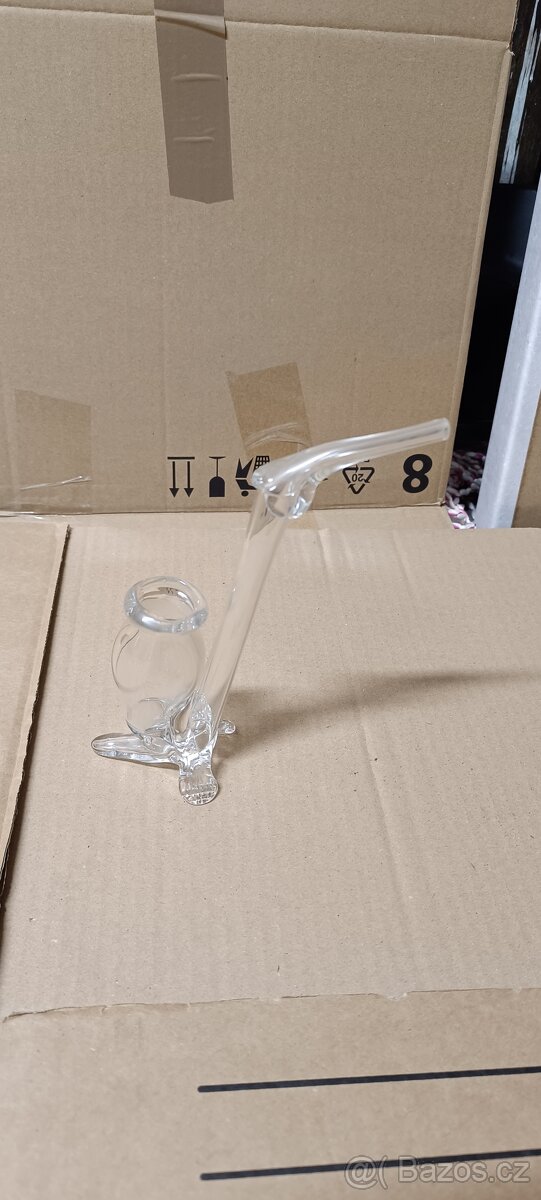 Designová skleněná váza / dekorace – ručně tvarované sklo - 9