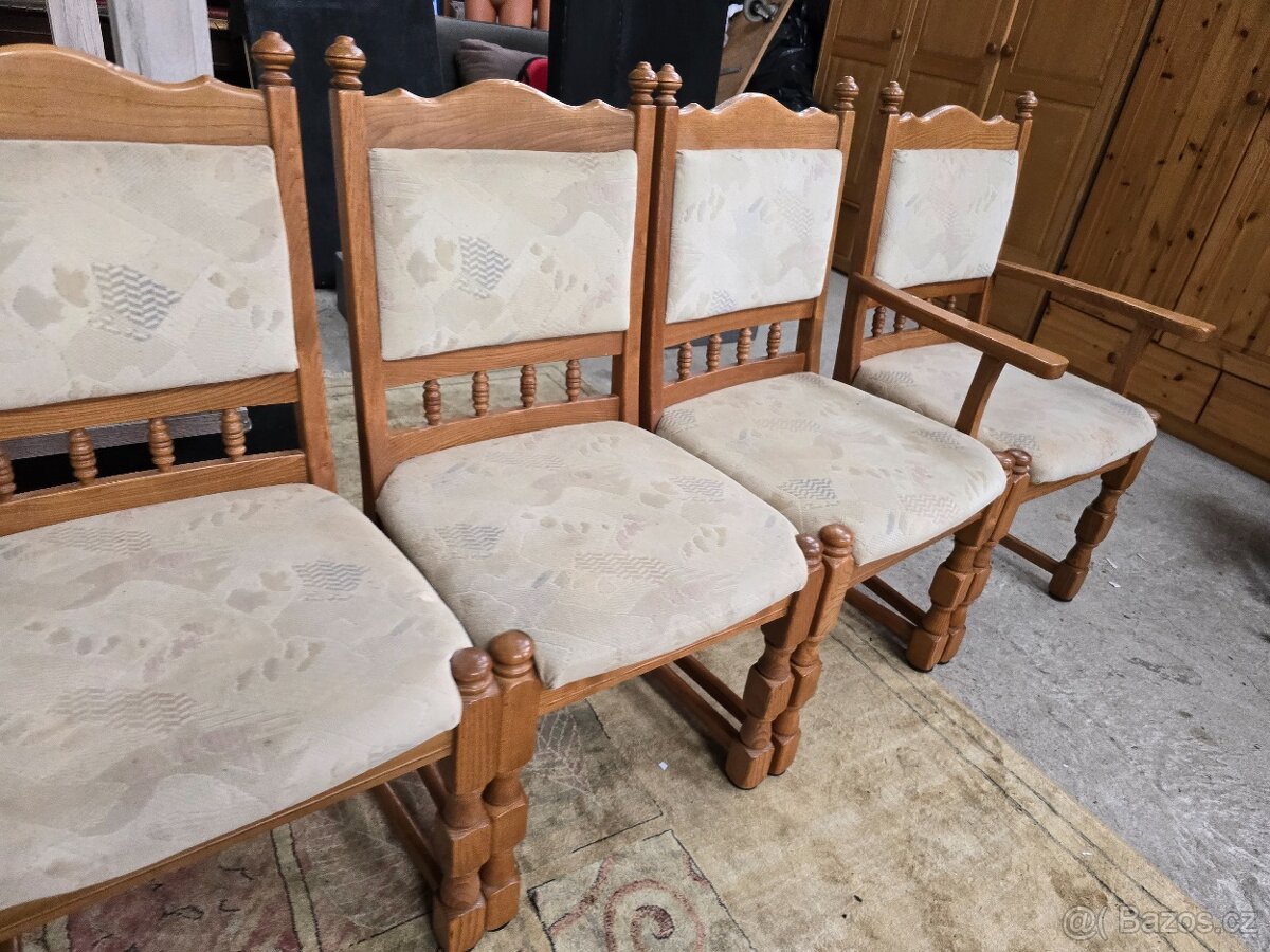 6x židle rustikál komplet 47x50 výšká 48 cm - 9