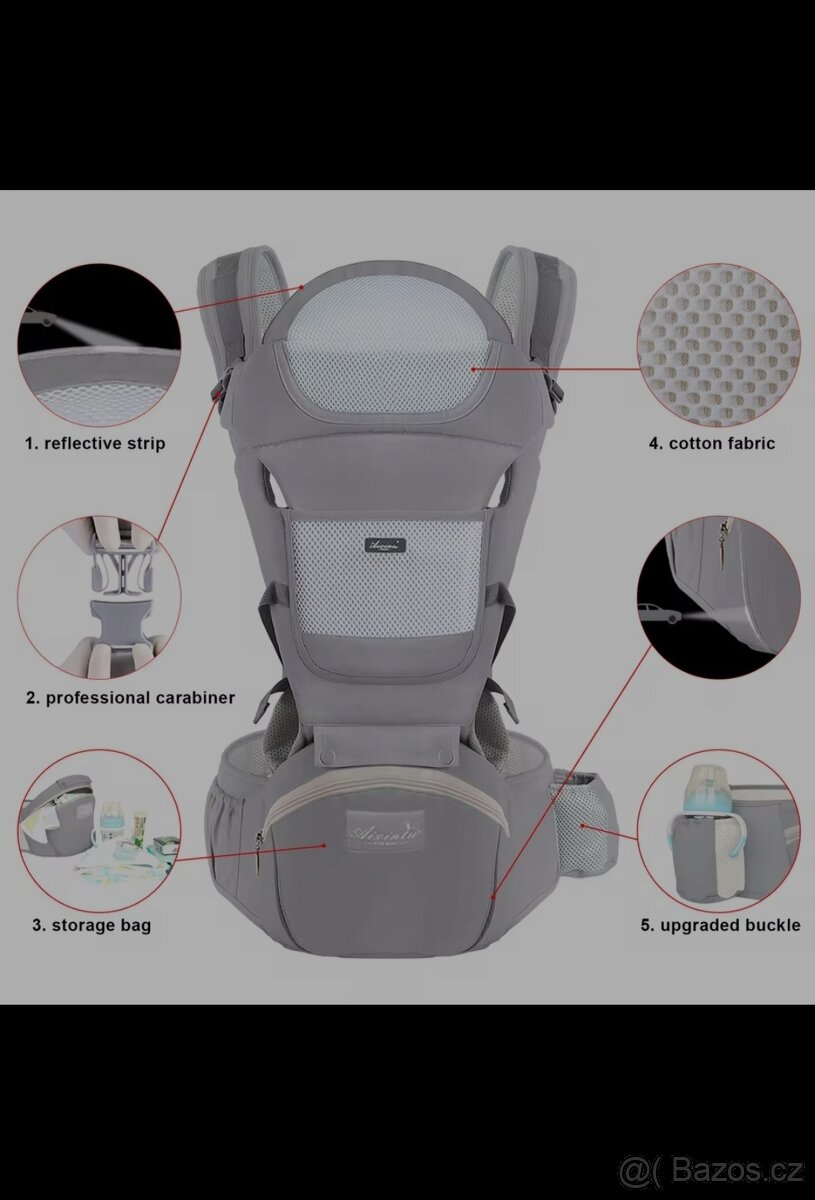Ergonomické dětské nosítko s hip-sedadlem - 9
