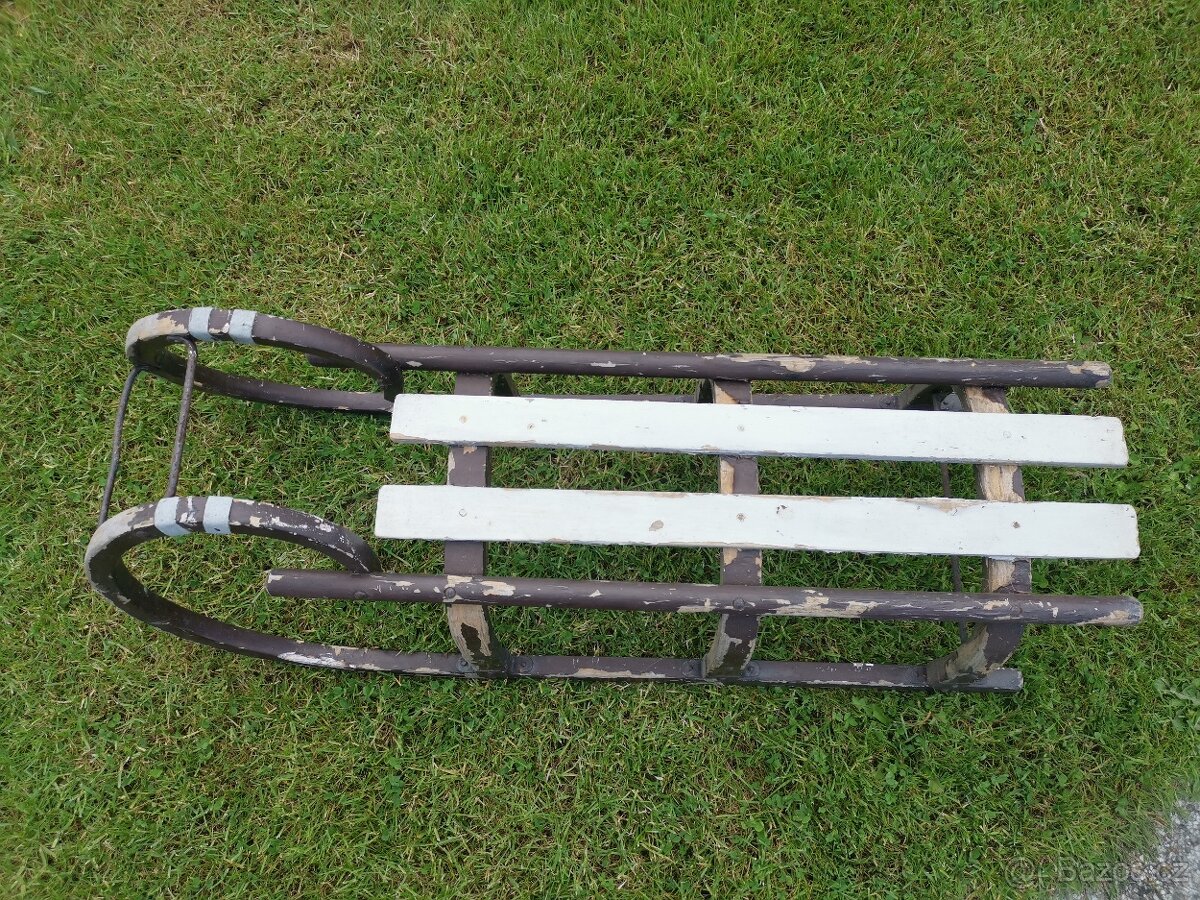 Sáně rohačky, starožitné, na upcyklaci - 9