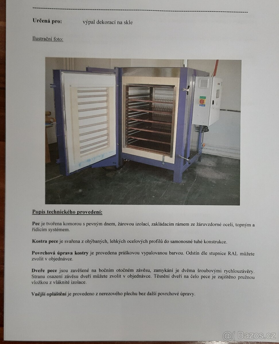 Sklářská vypalovací pec BVD - 9