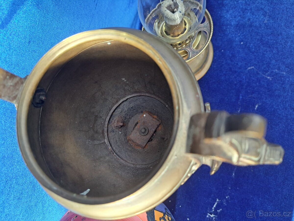 Vojenská, petrolejová lampa mosaz - 9