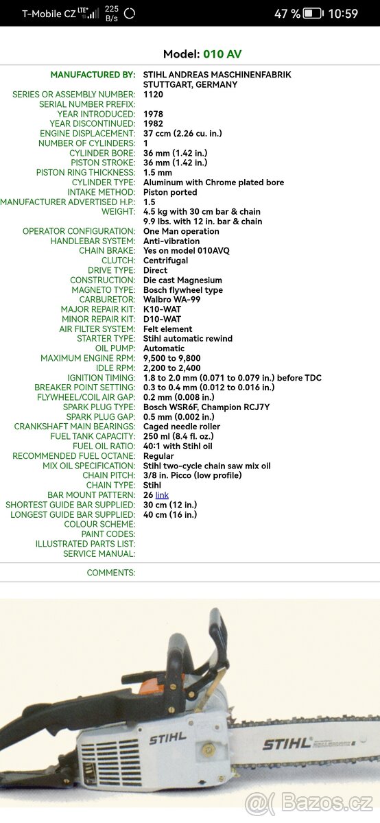 Retro pila Stihl 010AV - 9