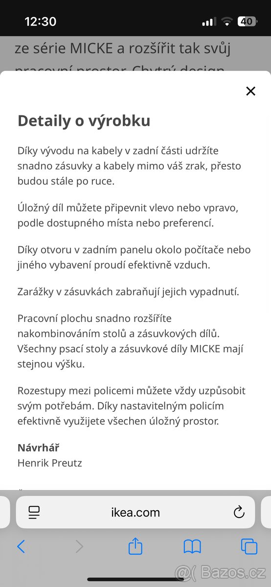 Nový pracovní stůl Ikea Micke 105x50cm - 9