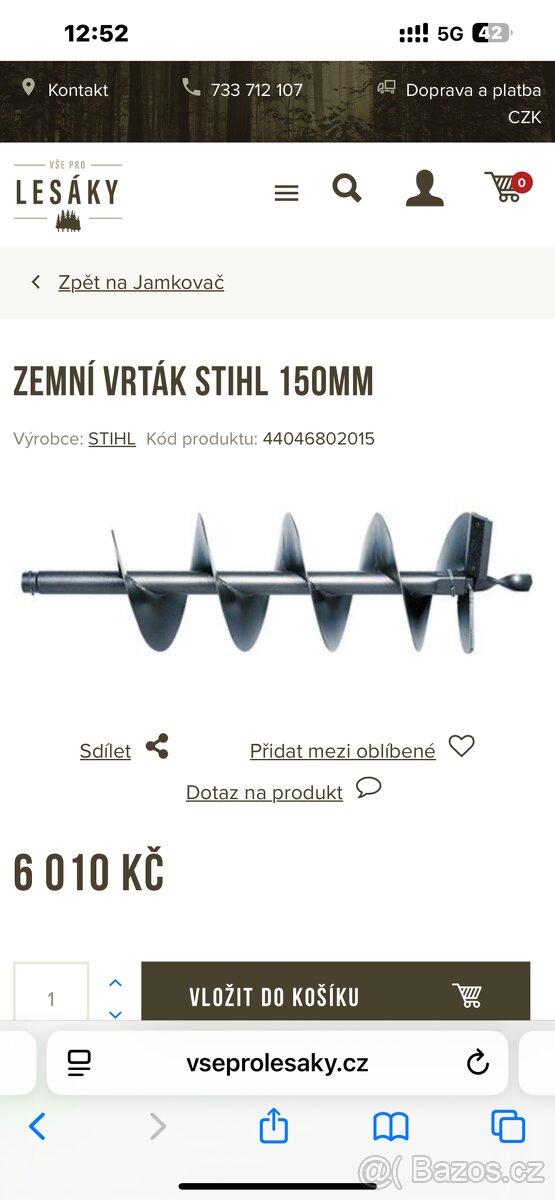Stihl půdní vrták+ 90 150 200mm vrtáky+vrtací hlava 2x prodl - 9