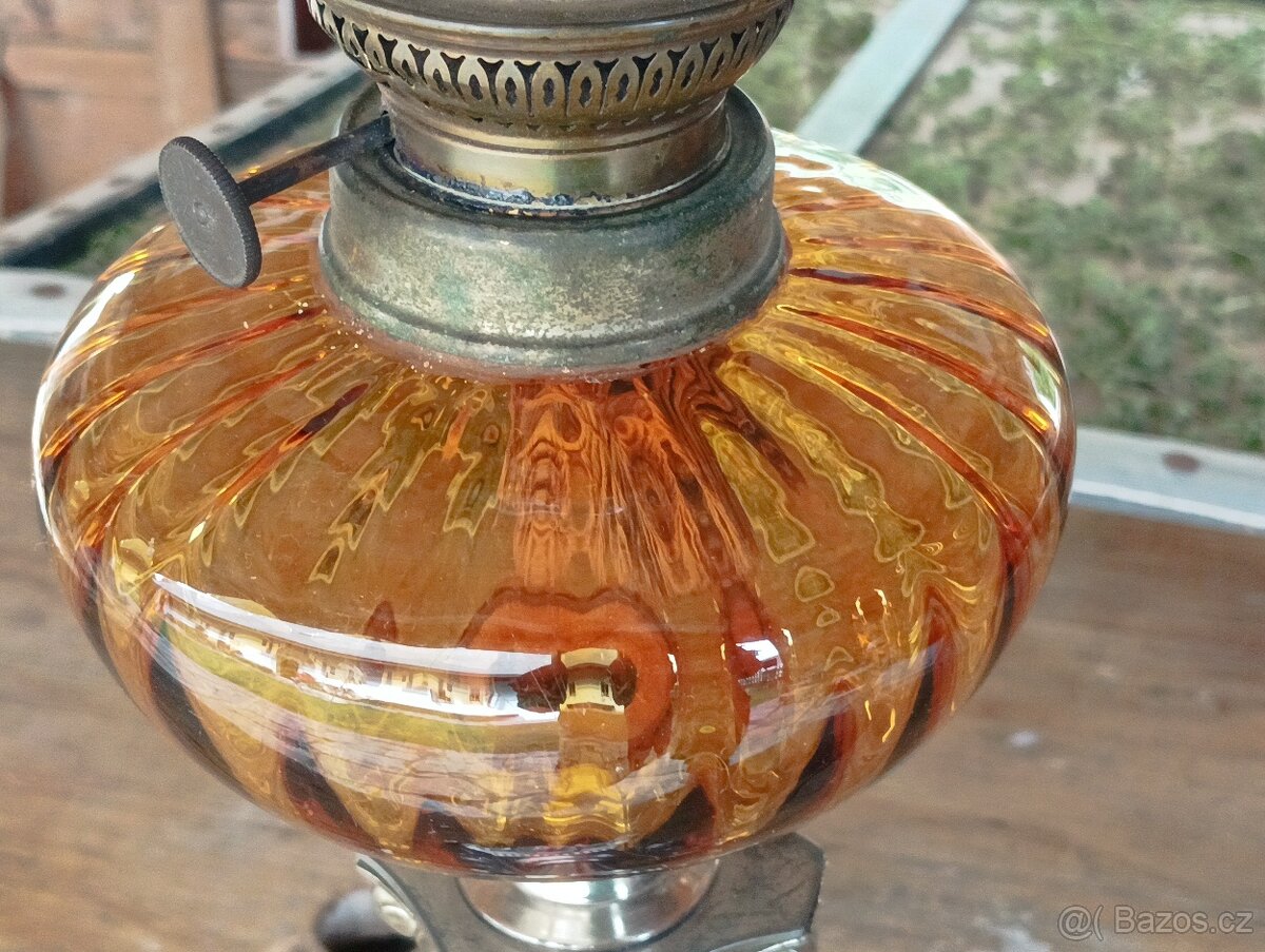 EMPÍROVÁ PETROLEJOVÁ LAMPA FRANCIE 19. STOLETÍ - 9