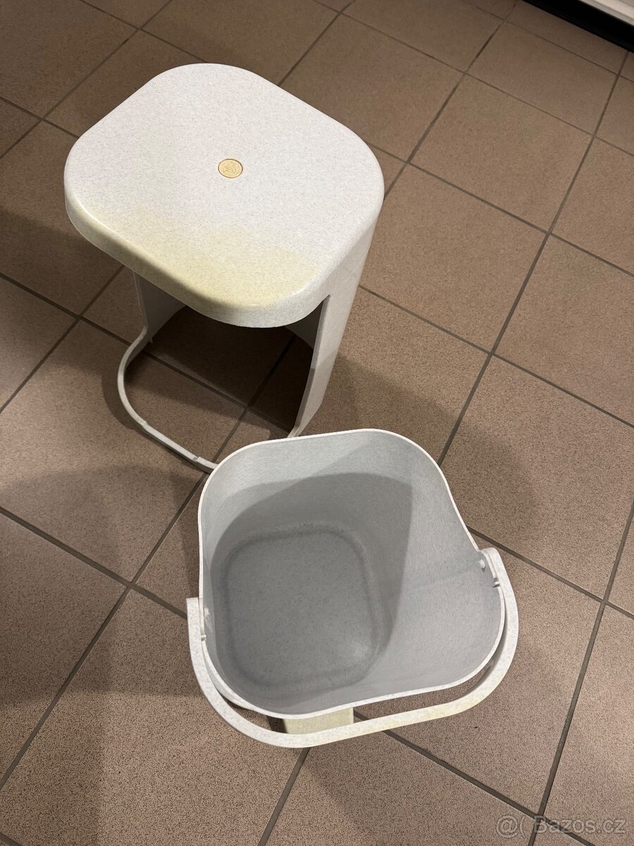 RETRO nášlapný koš 25 L - bílý TOP STAV - 9