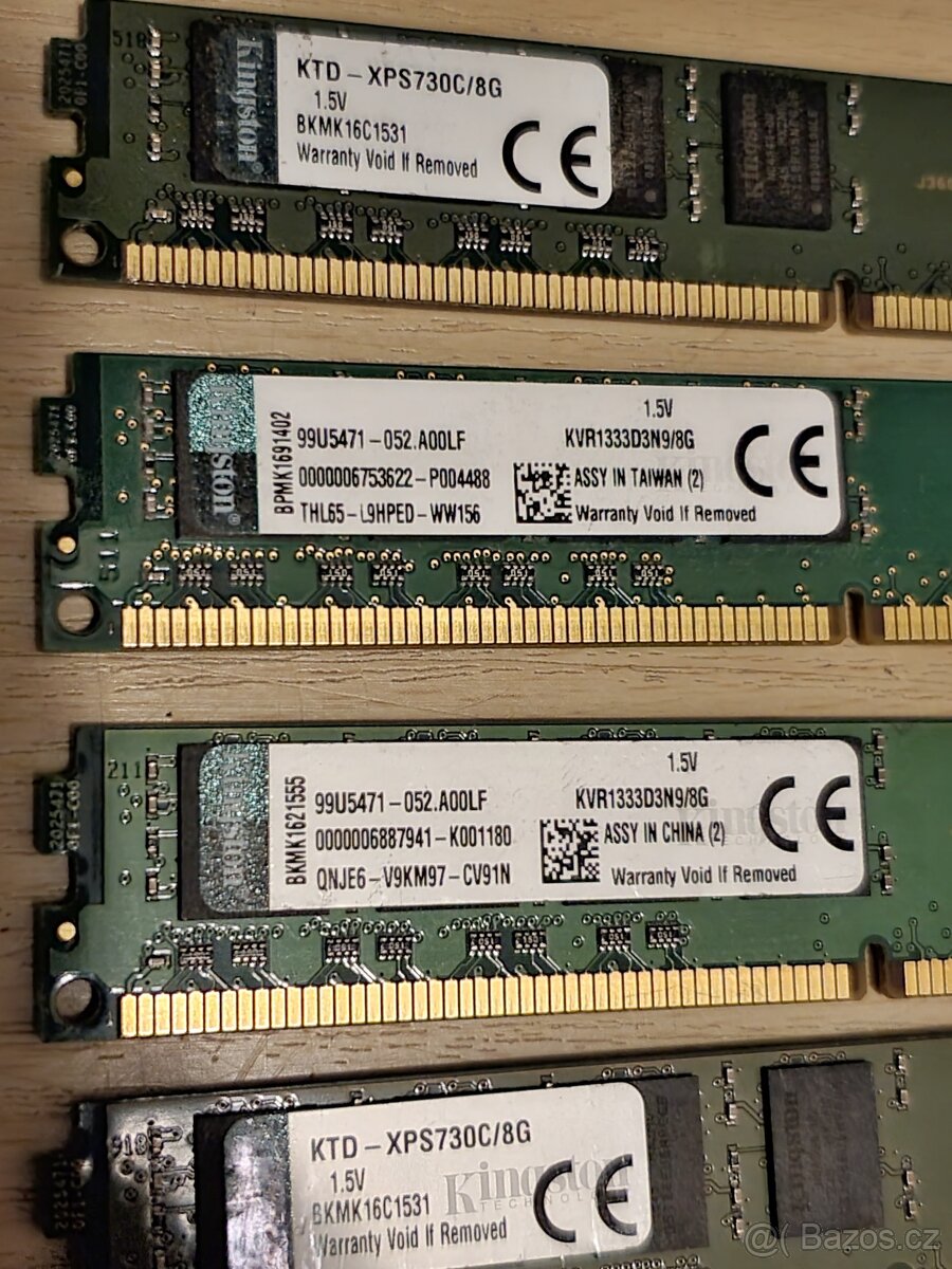 17x 8GB ddr3 do PC, kus : 400kč. - 9