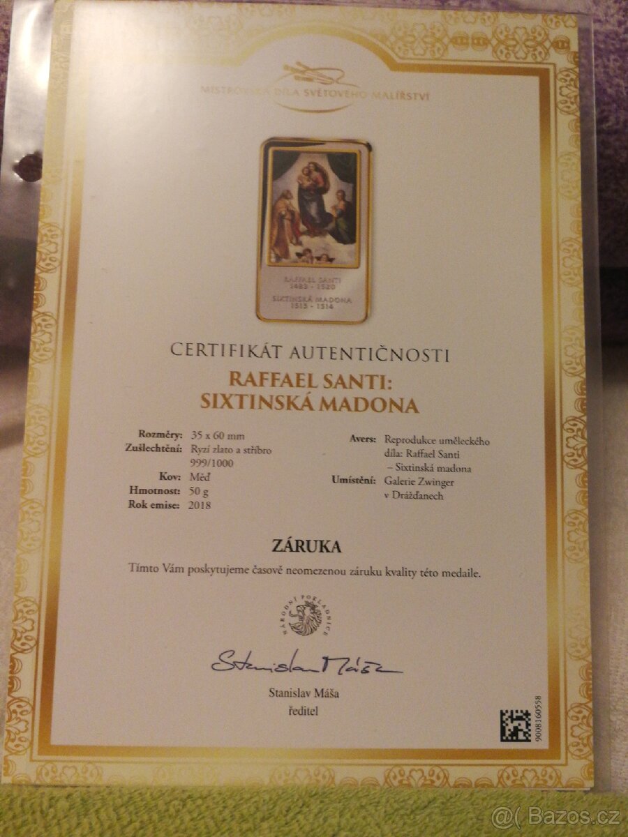 Mistrovská díla světového malířství - pamětní medaile - 9