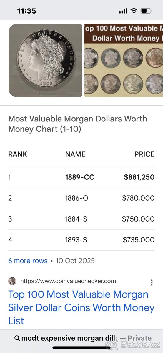 1882 mORGAN. CC ms62 - 9