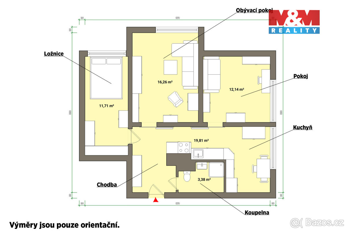 Prodej bytu 3+1, 64 m² v Tachově, ul. Zárečná - 9