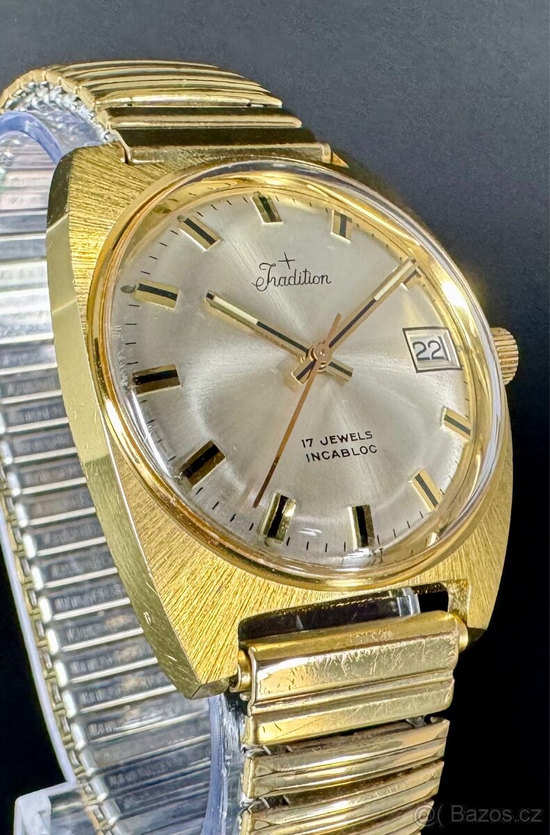 TRADITION SWISS - pozlacené, 17 jewels, TOP - 9