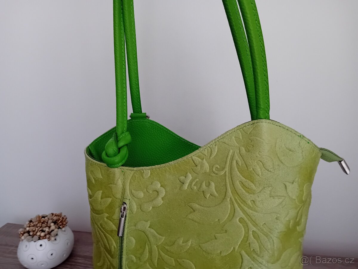 F.Z. Genuine Leather dámská kabelka + batůžek kožená - 9