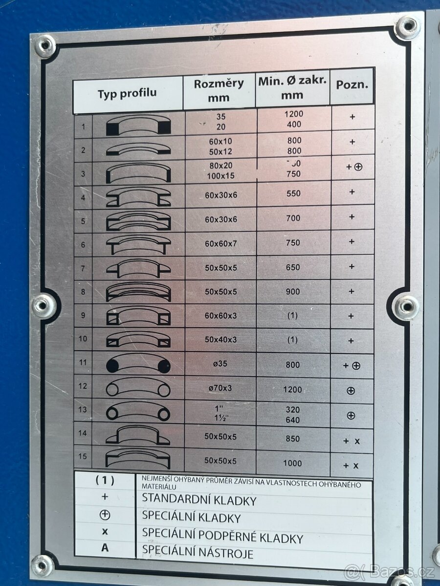 Zakružovačka profilů a trubek PRM 35 DF - 9