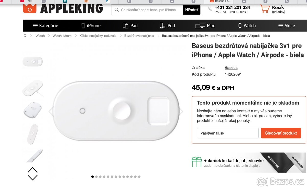 Bezdrátová nabíječka Baseus Smart 3in1 pro iPhone+Watch+AirP - 9