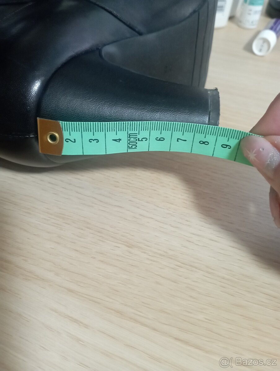 černé kožené kozačky vel.39 - 9