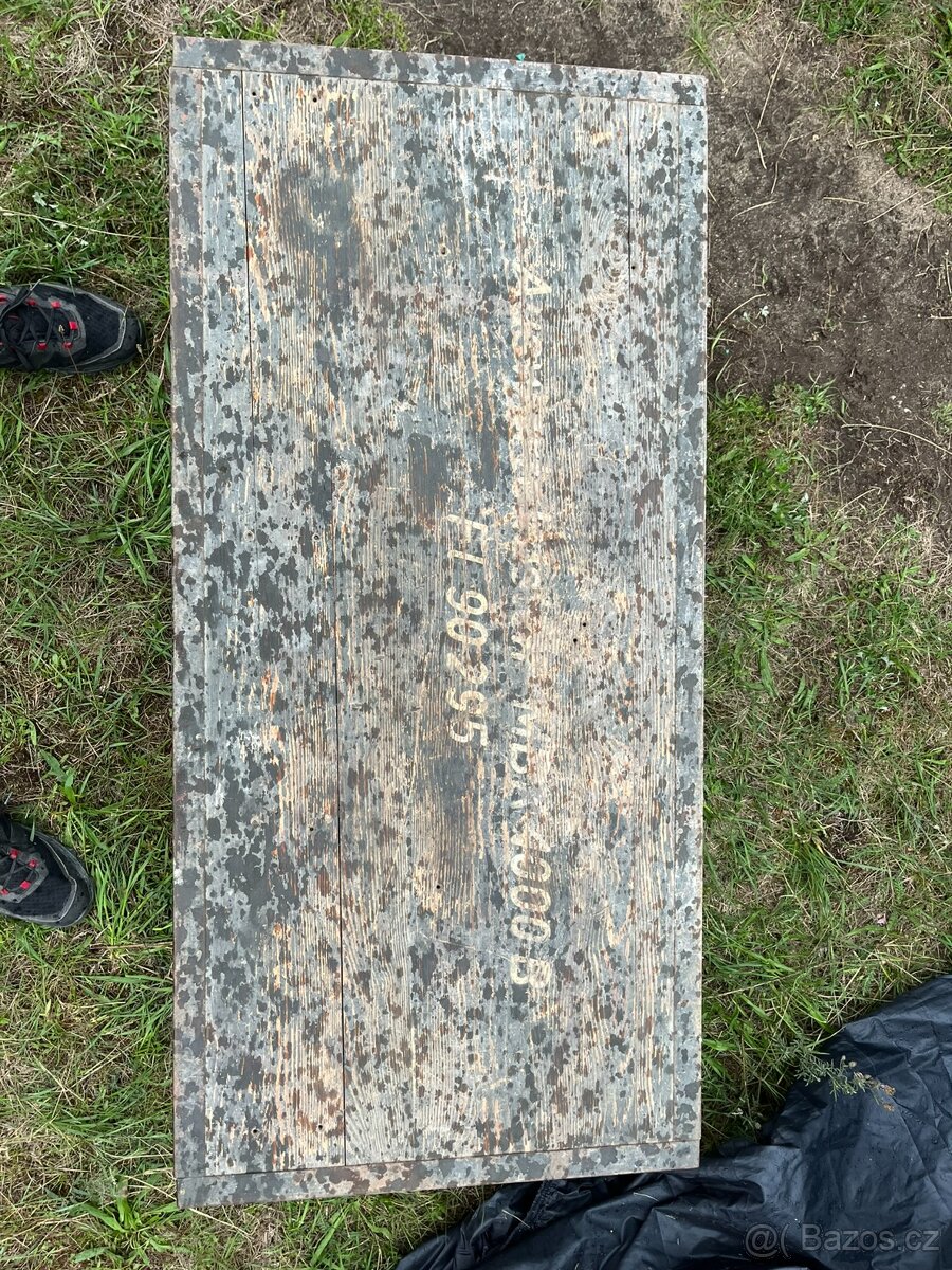 Stará Německá vojenská dřevěná okvoná bedna pro Wermacht - 9