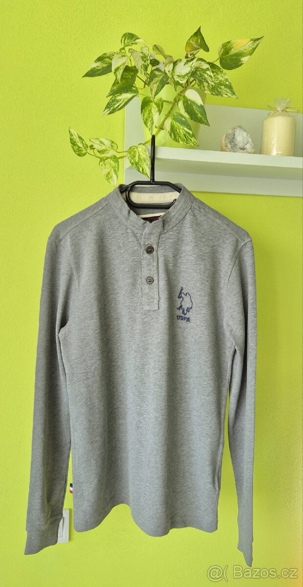 Šedé pánské tričko s knoflíčky - 9