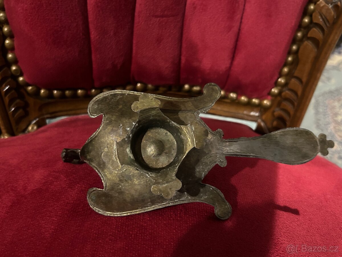 Mosazný svícen ve tvaru ptáka - 9