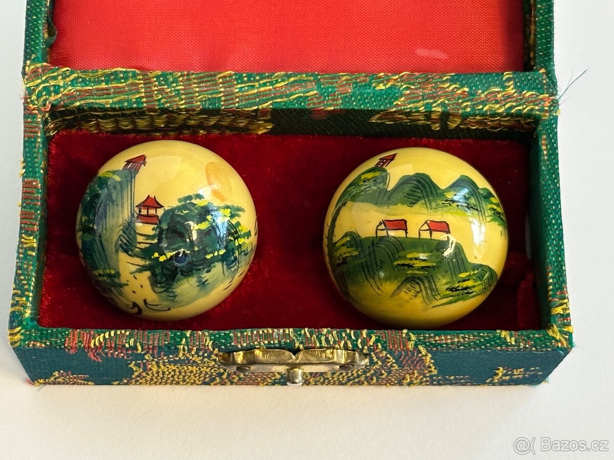 Čínské meditační kuličky v krabičce, perfektní stav - 9