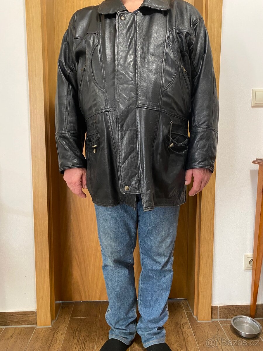 Pánský kožená bunda parka - 9