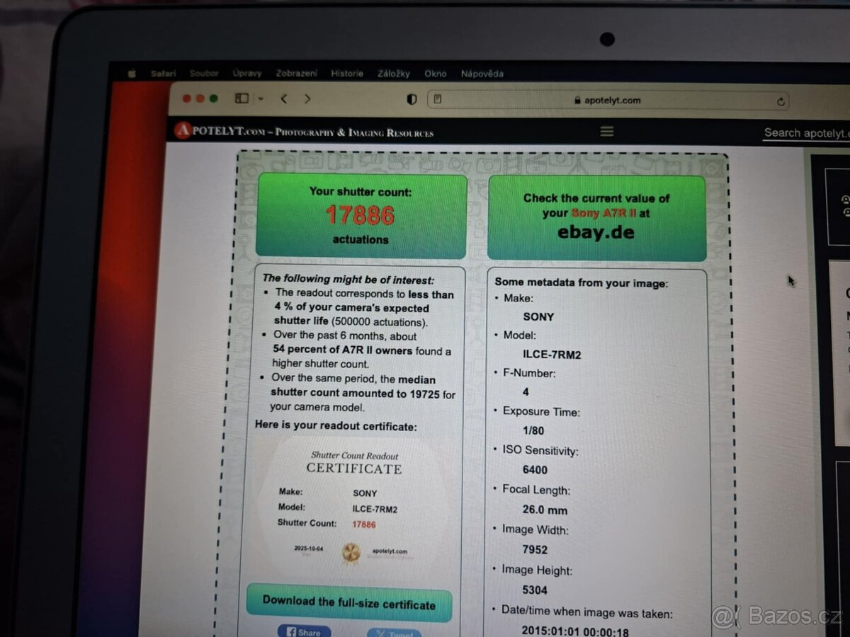 Sony kamera a7rII + sony zeiss 24-70 mm FE 4 - 9