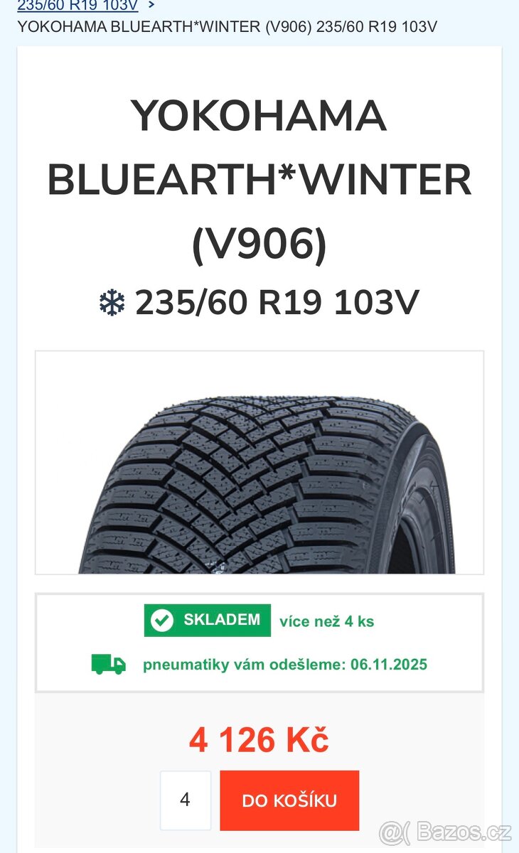 Zimní pneu 235/60 R19 103V - nejeté - 9