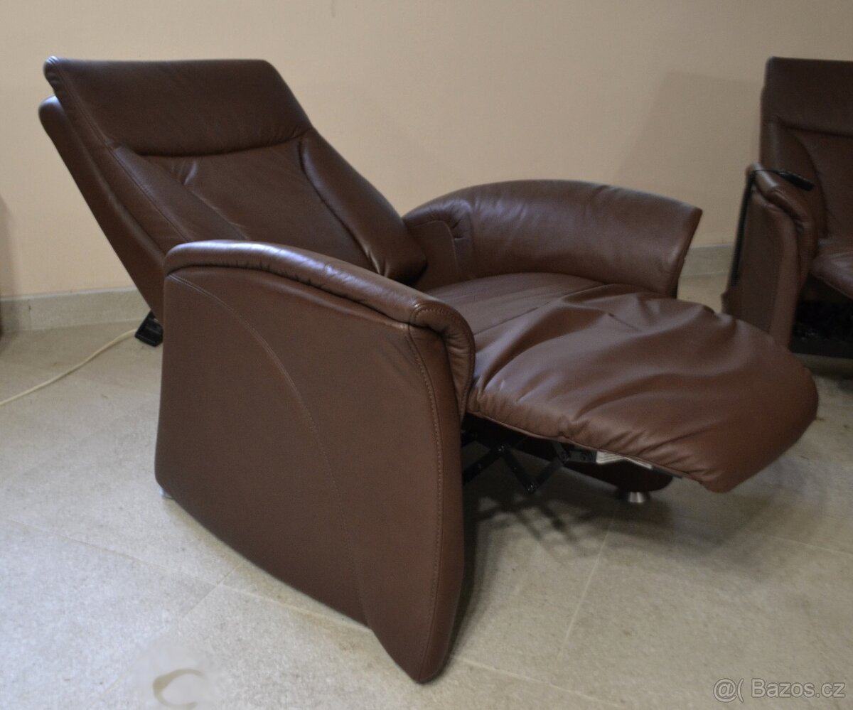 Kožená sedací souprava 3+1, elektrické polohování. TOP - 9