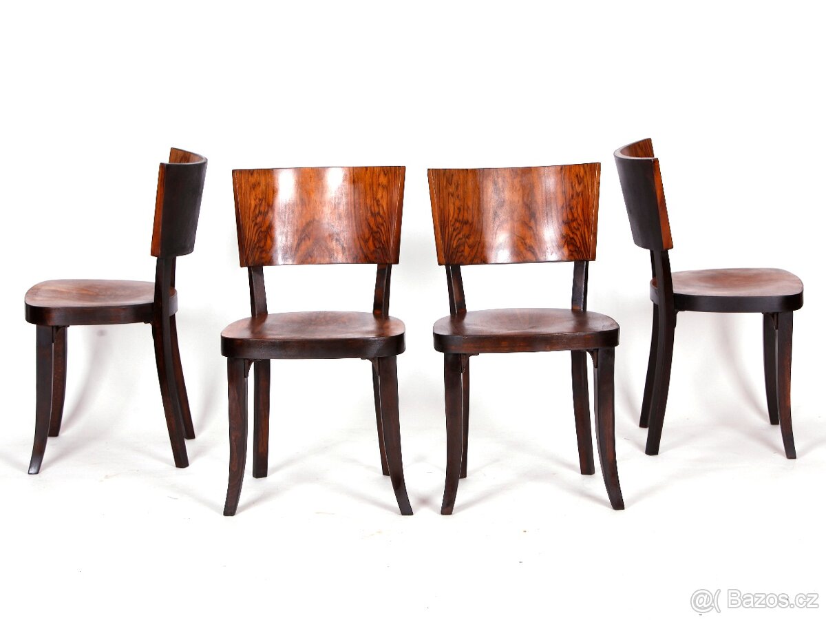 4x luxusní židle BERNKOP. ořech, 1930. - 9