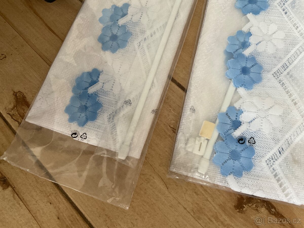 Nové- 7x malá záclonka z Lidlu- 160 x 50cm-cena za vše - 9