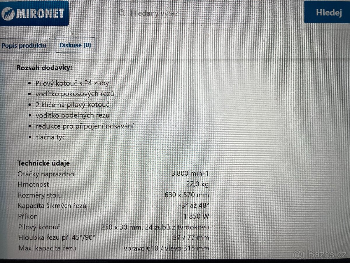 NOVÁ STOLNÍ PILA DeWALT 745 + POJÍZDNÝ PODSTAVEC - 9