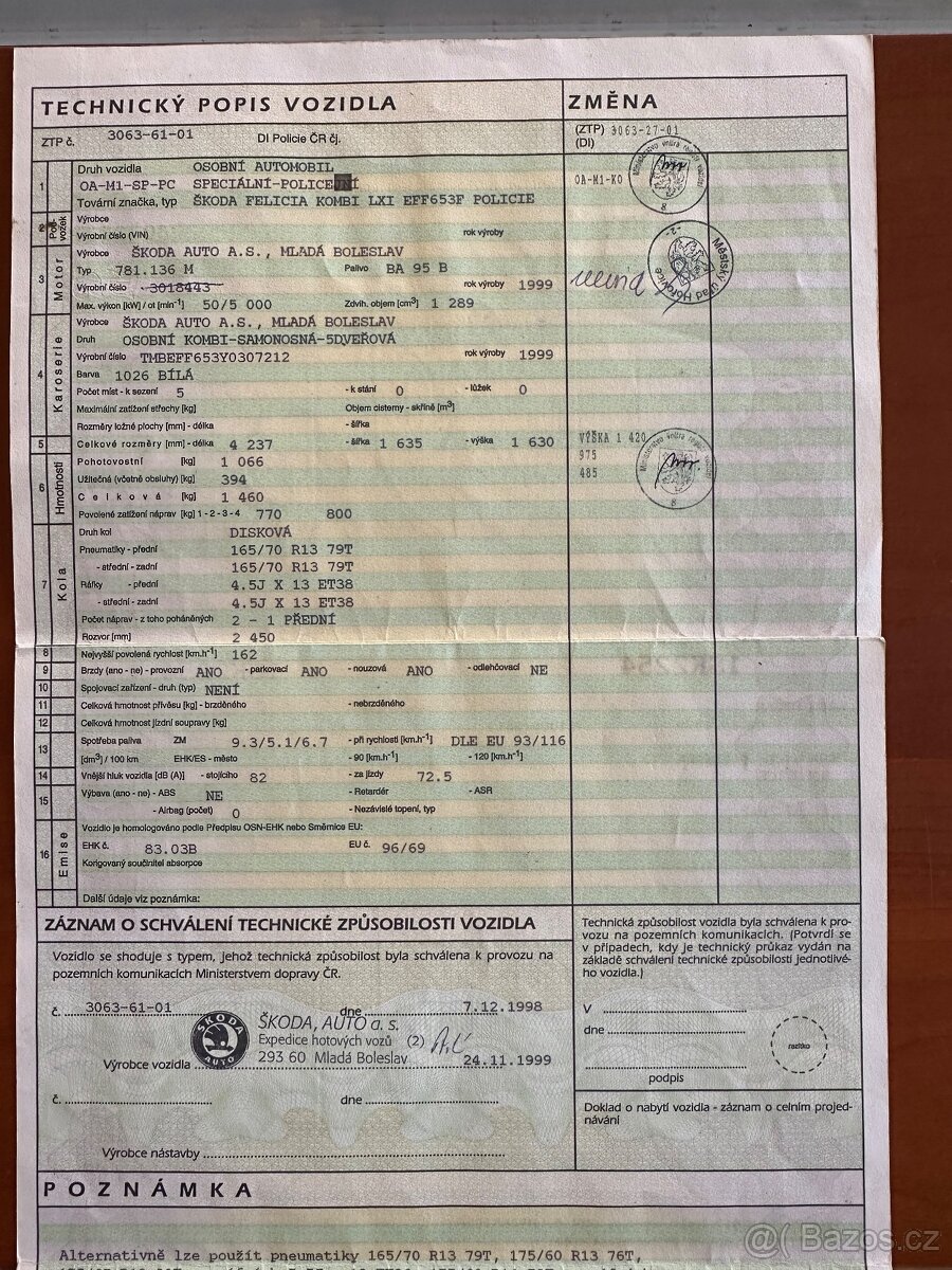 Škoda felicia originál policejní - 9