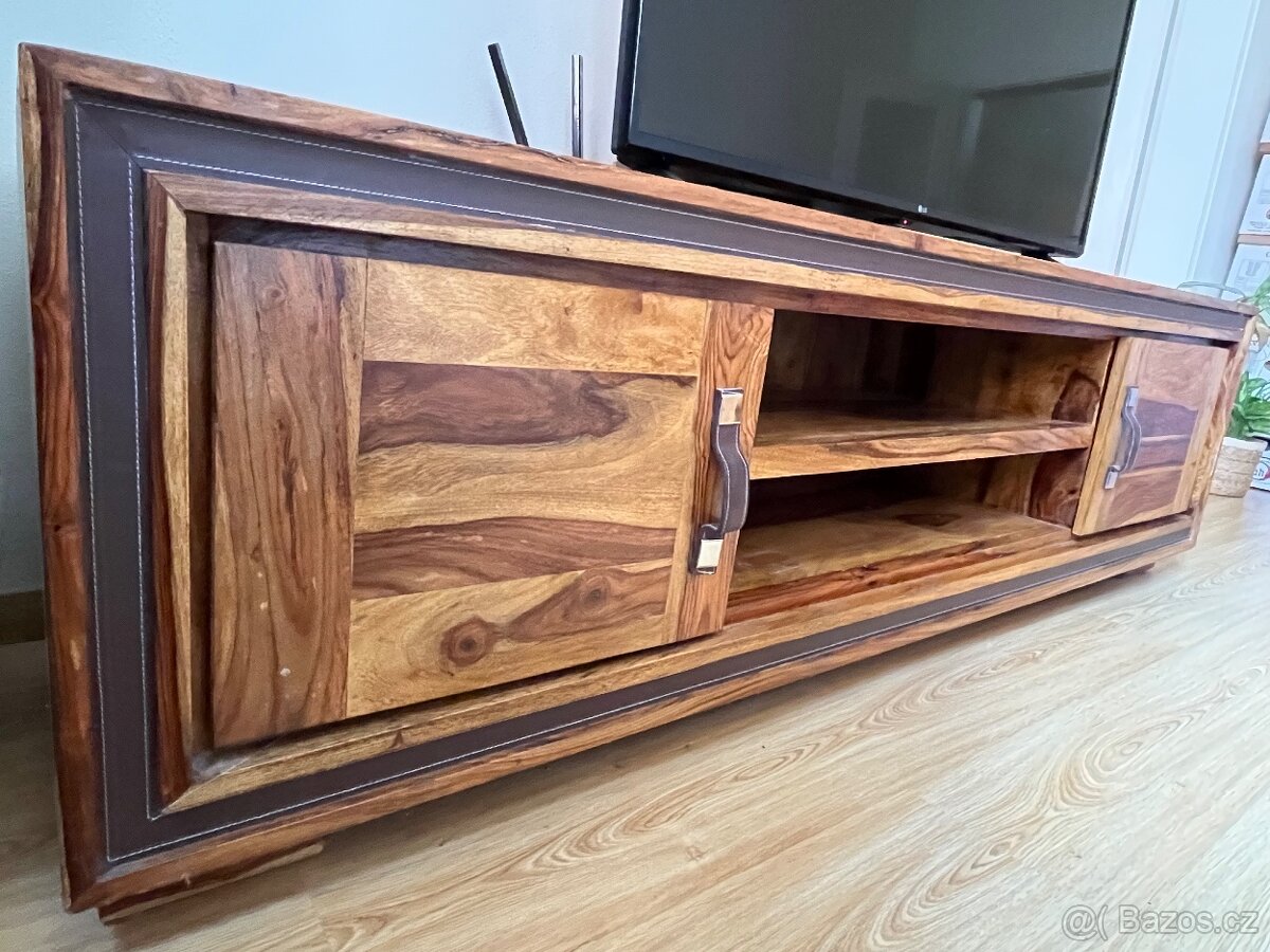 Designový Tv stolek z masivu, africké dřevo - 9