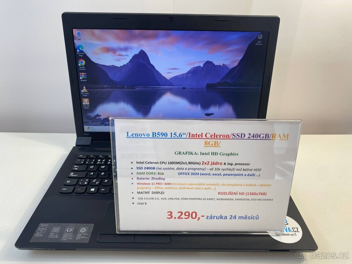 Lenovo B590 15,6“/Intel Celeron/SSD 240GB/RAM 8GB/ GRAFIKA: - 9