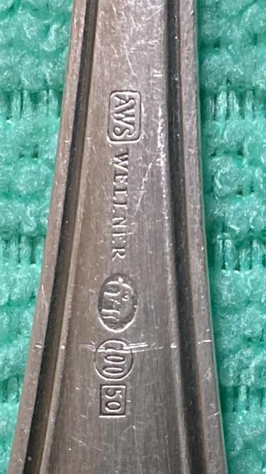 Luxusní starožitný příbor zn. AWS WELLNER - 6 párů - 9