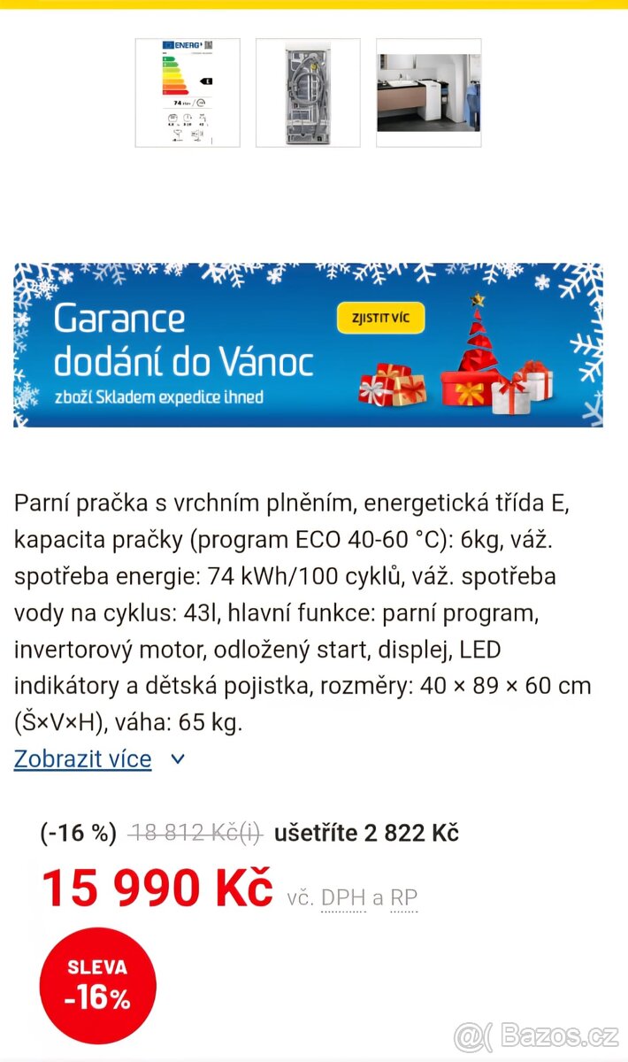 Pračka AEG vrchní plnění - 9