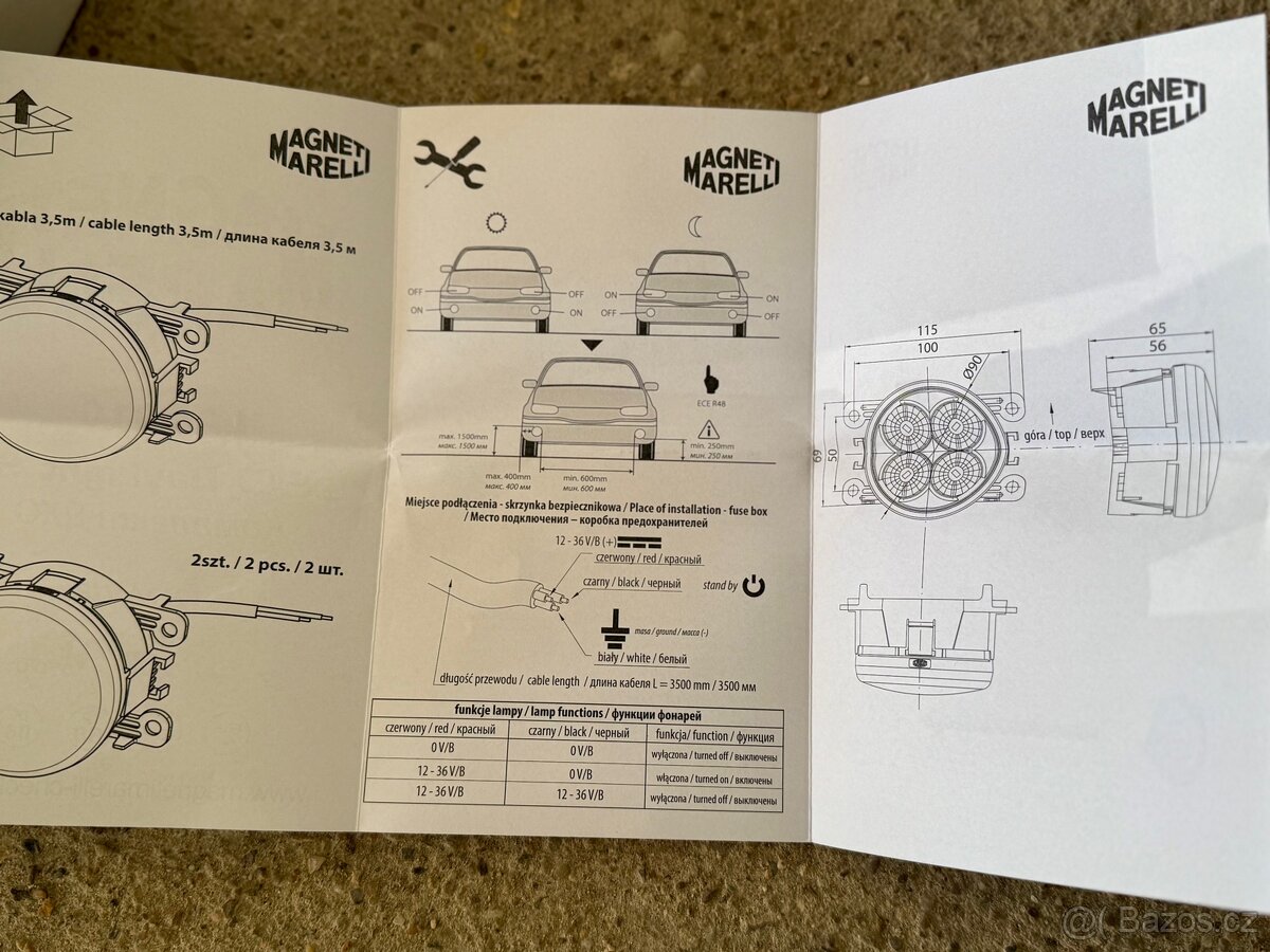 Denní svícení LED - Magneti Marelli 90mm 12-24V - 9