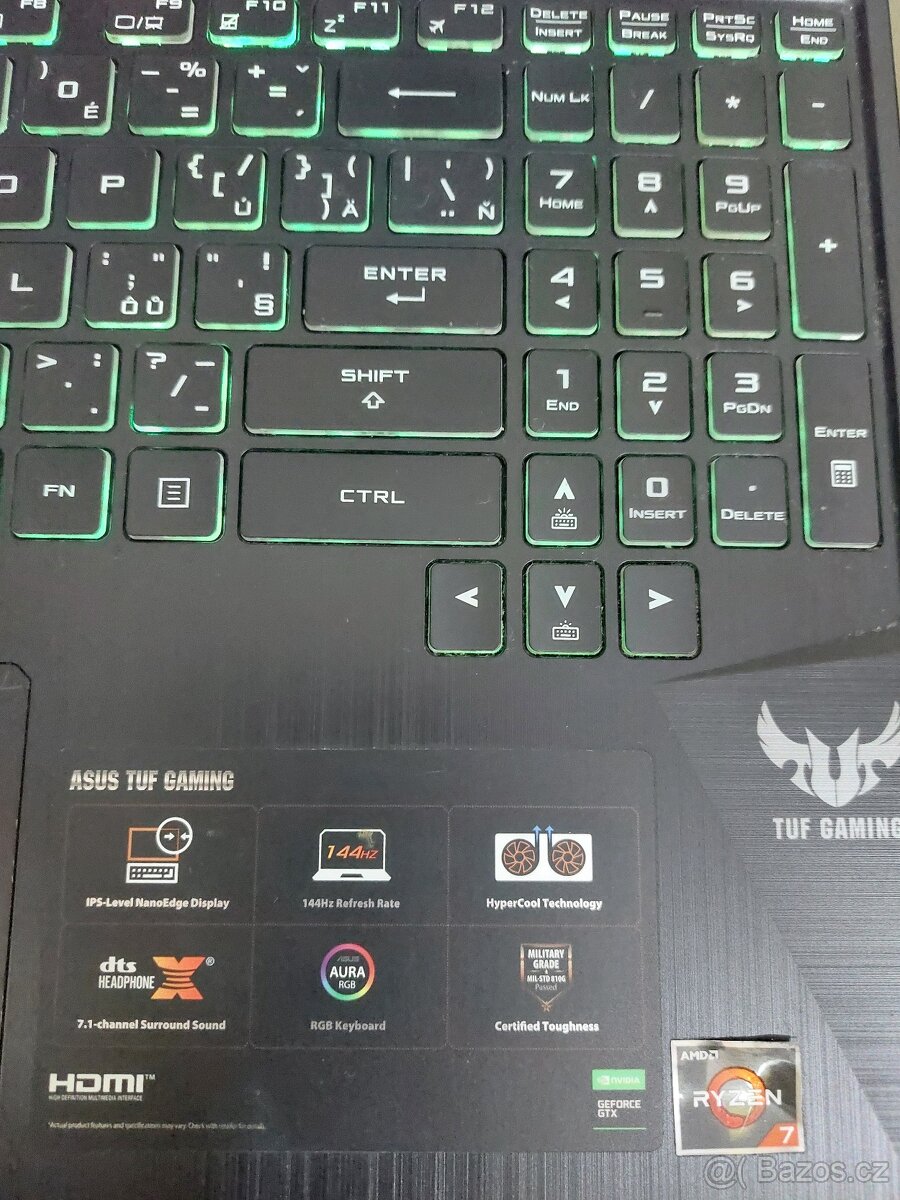 Herní ntb Asus Ryzen 7, 512 GB SSD, NVidia 4GB, 8 GB RAM - 9