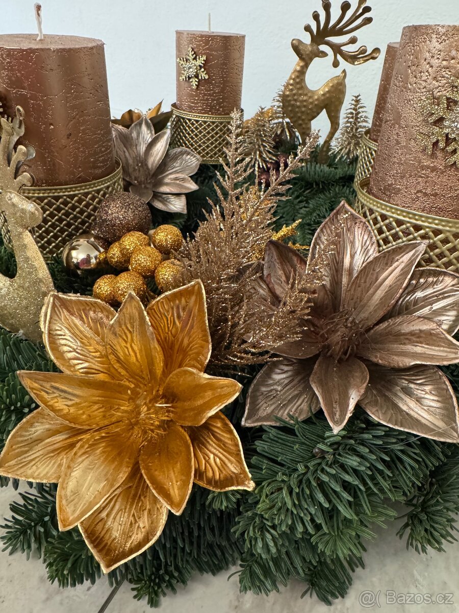 Adventní věnec - Mocha Mousse -Luxusní Dekorace - 9