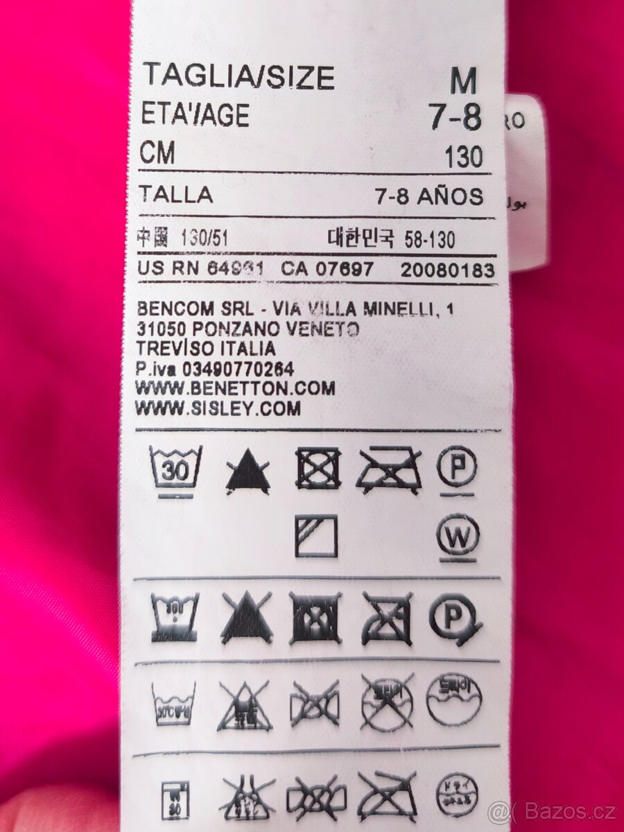 Dívčí šusťáková společenská bunda, velikost 7-8let - 9