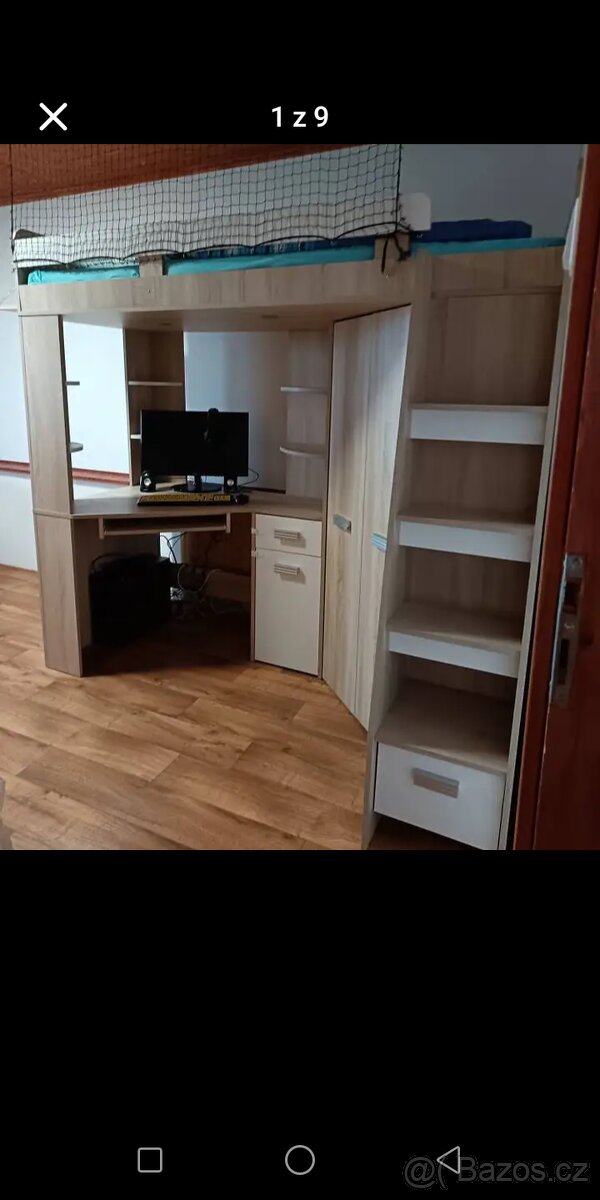 Patrová postel s úložným prostorem a stolkem - 9