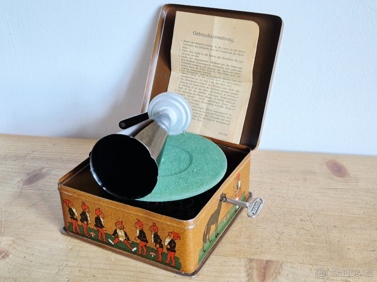 Starožitný gramofon Bing Pingmyphone, 1920-1932, Německo - 9