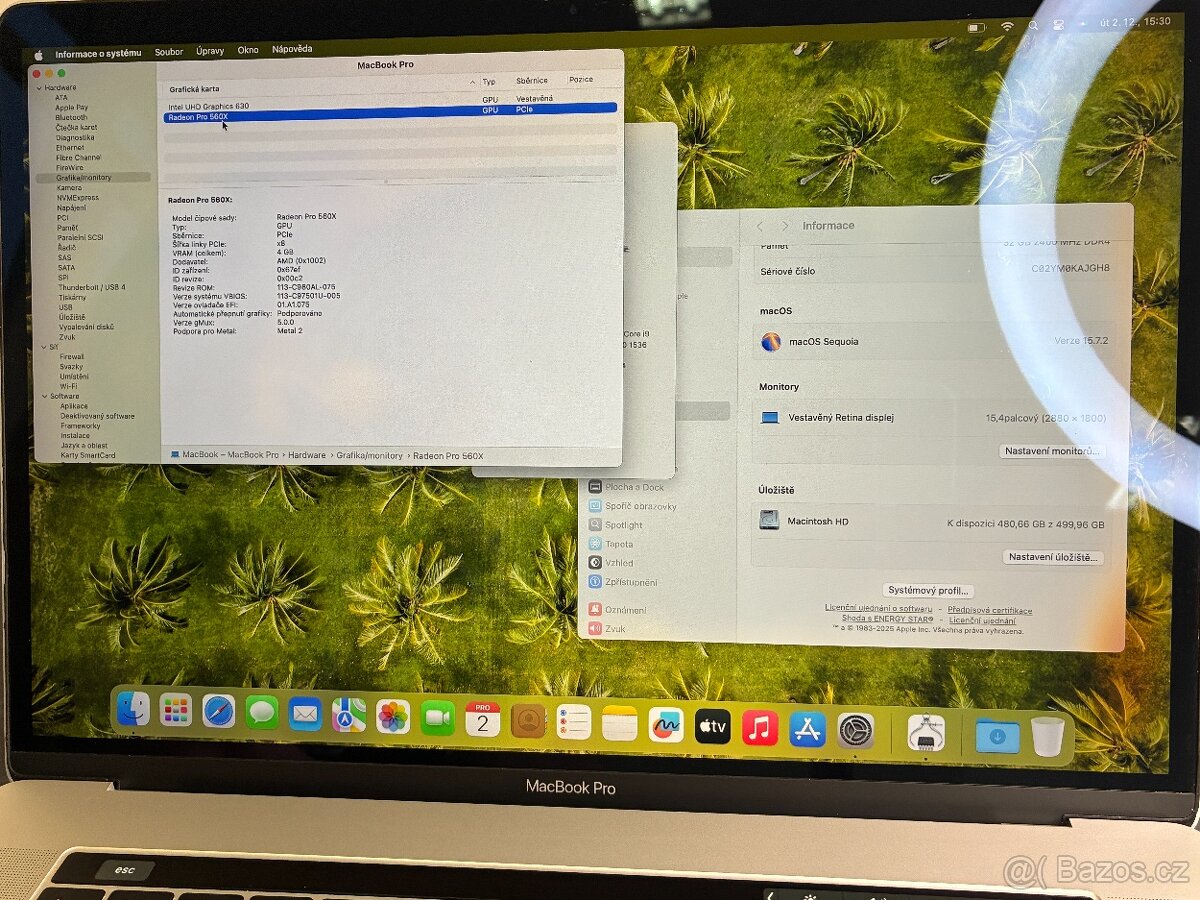 MacBook Pro 15'' 2018 / i9 / 32GB / 512GB SSD - DPH - 9
