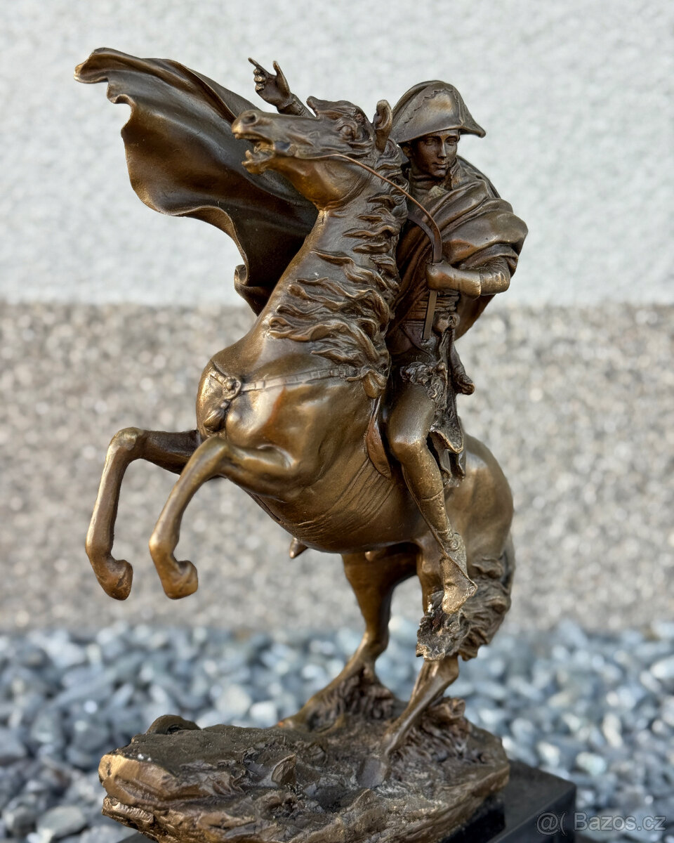 Bronzová socha Napoleon na koni vojenský vůdce luxusní dárek - 9