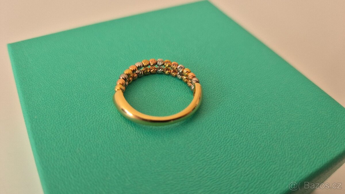 Zlatý prsten s kuličkami - 9