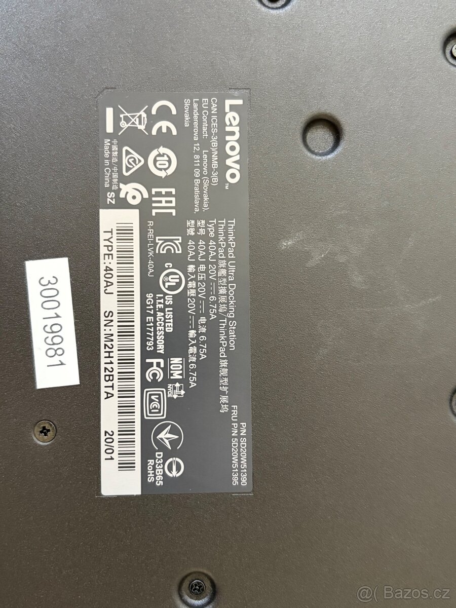 Prodám dokovací stanice Lenovo ThinkPad - 9