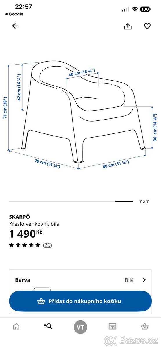 IKEA Scarpo venkovní křeslo - 9
