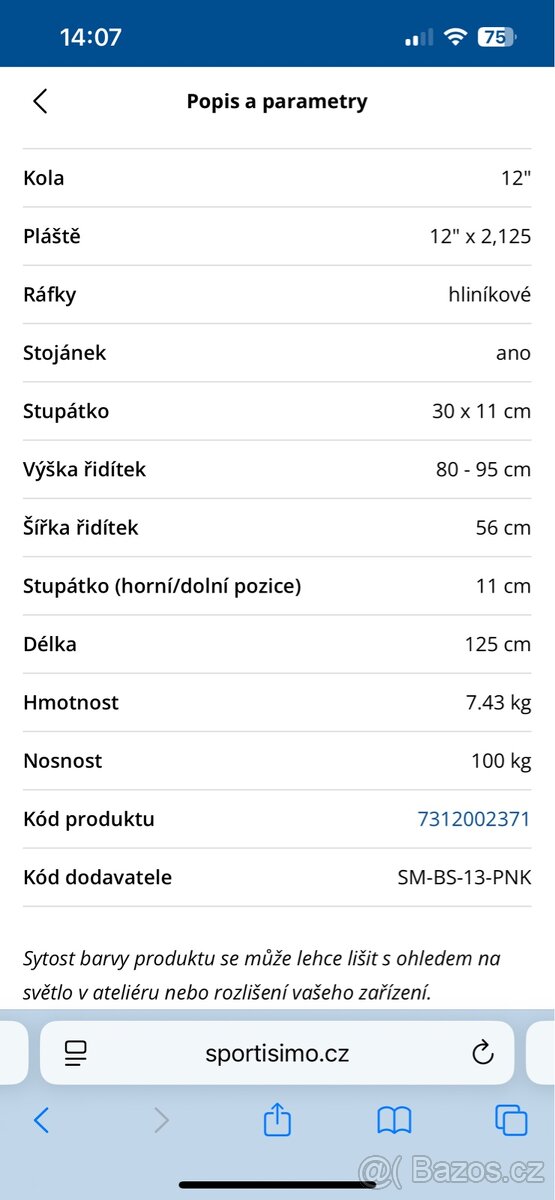 Sportovní dívčí koloběžka Quick s nafukovacími koly - 9