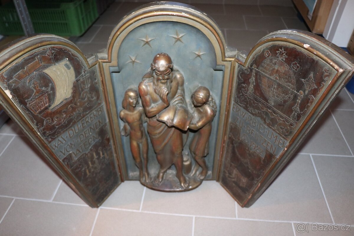 Domácí oltář rok 1922 citát Goethe (525o) - 9